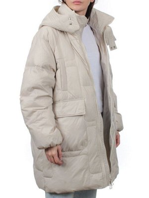 3061 GRAY/BEIGE Пуховик зимний женский (80% пух, 20% перо)