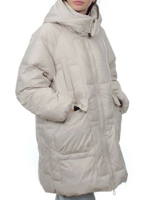 3061 GRAY/BEIGE Пуховик зимний женский (80% пух, 20% перо)