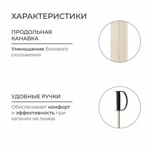 Комплект лыжный подростковый: лыжи 110 см, палки 80 см, цвета МИКС