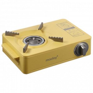 Плита газовая портативная maclay, для кемпинга, 20x32.5x10.5 см, бежевая