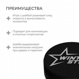 Шайба хоккейная Winter Star, взрослая, d=7,6 см