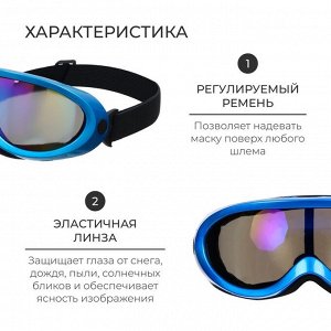 Маска горнолыжная ONLYTOP, цвет синий