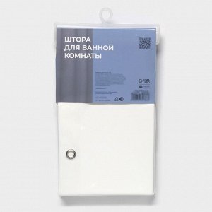 Штора для ванной комнаты SAVANNA «Элегант», с люверсами и металлическими кольцами, 180x180 см, PEVA