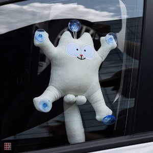 Мягкая игрушка на присосках для автомобиля "Кот Саймон"