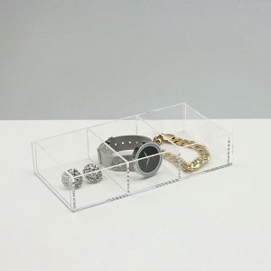 Подставка для презентации, 3 ячейки, 20,3x10,2x3,8 см, оргстекло 2 мм, В ЗАЩИТНОЙ ПЛЁНКЕ