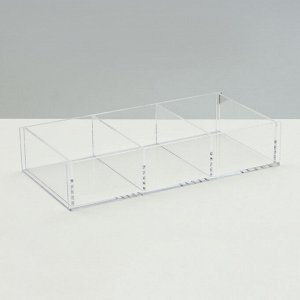 Подставка для презентации, 3 ячейки, 20,3x10,2x3,8 см, оргстекло 2 мм, В ЗАЩИТНОЙ ПЛЁНКЕ