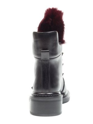 01-H001-3637-N380K BLACK Ботинки демисезонные женские (натуральная кожа, байка)