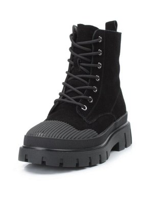 04-297-1M BLACK Ботинки зимние женские (натуральная замша, шерсть)