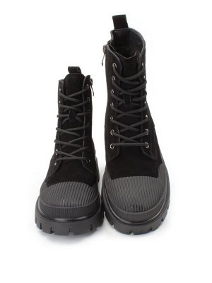 04-297-1M BLACK Ботинки зимние женские (натуральная замша, шерсть)