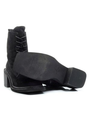 04-E21W-2B BLACK Ботинки зимние женские (натуральная замша, натуральный мех)