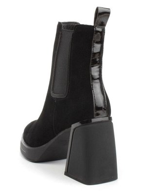 04-M3-835 BLACK Ботильоны зимние женские (натуральная замша, натуральный мех)