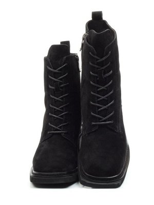 04-SE21W-2B BLACK Ботинки зимние женские (натуральная замша, натуральный мех)