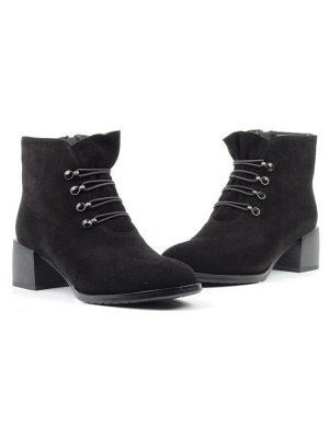 04-M20-6117 BLACK Ботинки женские зимние (натуральная замша, натуральный мех)