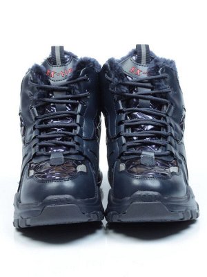 04-8525-2 DARK BLUE Ботинки зимние женские (искусственные материалы)