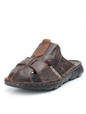 P2322-10 BROWN Тапочки мужские (натуральная кожа)