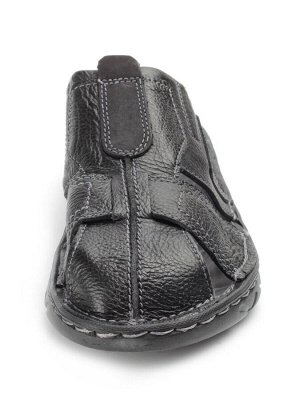 04-P2322-1 BLACK Сланцы мужские (натуральная кожа)