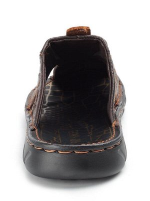 P2322-10 BROWN Тапочки мужские (натуральная кожа)