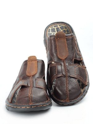 P2322-10 BROWN Тапочки мужские (натуральная кожа)
