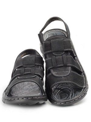 P2302-66 BLACK Сандалии мужские (натуральная кожа (нубук))