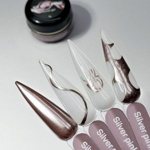Metal gel Silver pink MOOZ гель-краска розовая