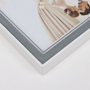 Фоторамка пластик на 2 фото 6х8,5 и 9х13 см "Яркие моменты" свет от USB, серебро 18х2х23 см   107050