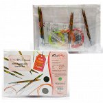 20604 Knit Pro Набор &quot;Starter Set&quot; съемных спиц &quot;Symfonie&quot; 4мм, 5мм, 6мм, тросик 60см, 80см, 100см, заглушка с ключиком - 4пары, дерево,3 вида