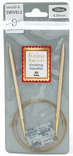 1000425 Tulip Спицы круговые &quot;Knina Swivel&quot;  4,25мм / 100см, натуральный бамбук