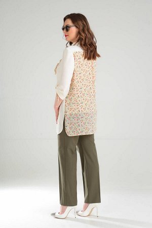 Комплект Комплект VIOLA 20527 
Состав ткани: Вискоза-45%; Лён-55%; 
Рост: 164 см.

Комплект женский, состоящий из блузы и брюк. Блуза прямого кроя, рукав втачной, одношовный, застегивается на пату. В