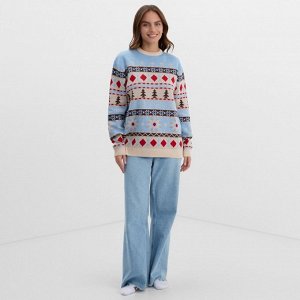 Джемпер вязаный новогодний KAFTAN Scandinavia размер, цвет голубой