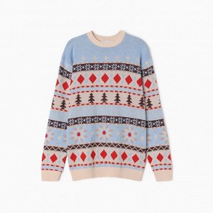 Джемпер вязаный новогодний KAFTAN Scandinavia размер, цвет голубой
