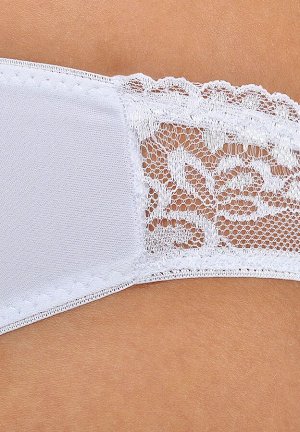 Трусы слипы из микрофибры с кружевным передом. Белый цвет