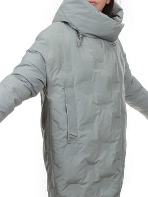 302 GRAY/LT. BLUE Пальто зимнее стеганое женское (200 гр. холлофайбер)