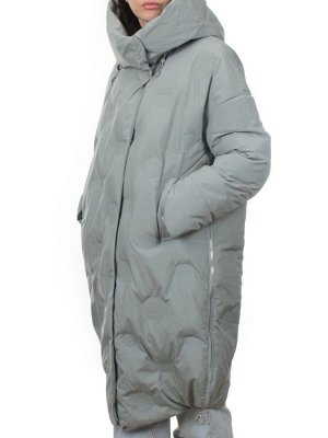 302 GRAY/LT. BLUE Пальто зимнее стеганое женское (200 гр. холлофайбер)