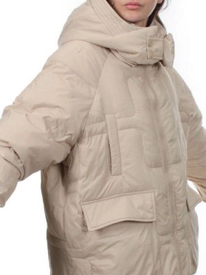 3061 BEIGE Пуховик зимний женский (80% пух, 20% перо)