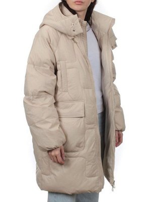3061 BEIGE Пуховик зимний женский (80% пух, 20% перо)