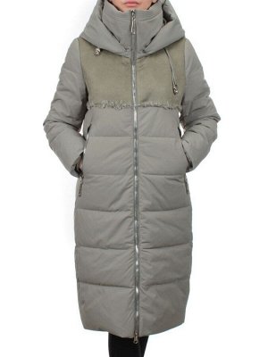 23-636 OLIVE Пальто зимнее женское (холлоффайбер 150 гр., искусственная дубленка)