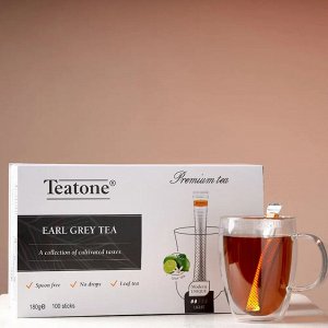 Черный чай с ароматом бергамота в стиках, пенал 100 стиков (Earl grey tea)