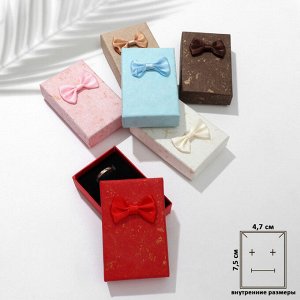 Коробочка подарочная под серьги/кольцо «Бантик», 5x8x2.5, МИКС, вставка чёрная