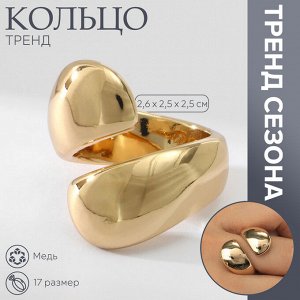 Кольцо металл «Тренд» объятия, цвет золото, размер 16