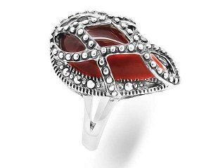 Кольцо из серебра агат, марказит, SL-AGA21