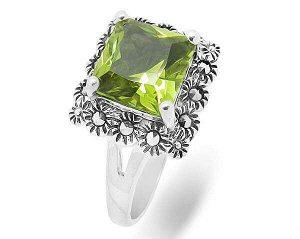 Кольцо из серебра марказит, султанит, SL-AGA121