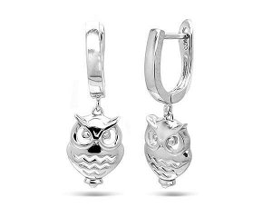 Серьги из серебра без вставки, МЦВ1044