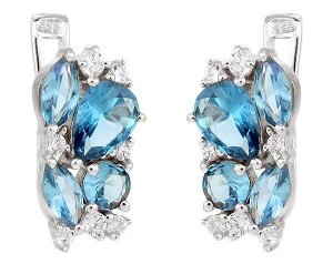 Серьги из серебра лондон топаз кварц, Гирлянда2