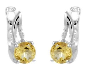 Серьги из серебра цитрин, Брейк