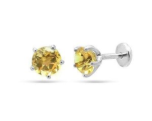 Серьги из серебра цитрин, Ю-25003р