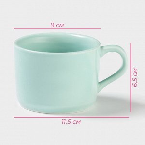 Кружка керамическая с фигуркой на дне «Зверята. Панда», 250 мл, 11,5*9*6,5 см, цвет бирюзовый