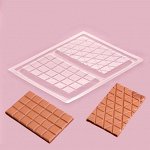 Форма для шоколада «Плитка», пластик, 26,8x21x1 см, 2 ячейки 17x10 см, прозрачная