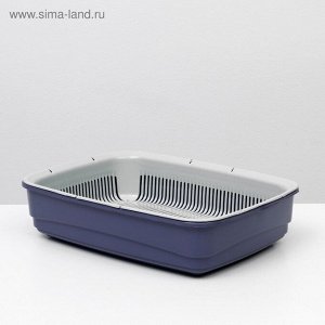Лоток большой с сеткой Atlantis "Стандарт", 42 х 31 х 10 см, фиолетовый.