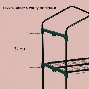 Парник-стеллаж, 2 полки, 93x69x49 см, металлический каркас d=16 мм, чехол плёнка 80 мкм, Greengo