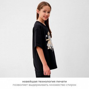 Футболка детская MINAKU, чёрная.